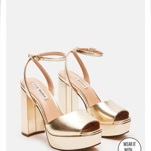 Platform Champagne/Gold heels worn once for 6 hours